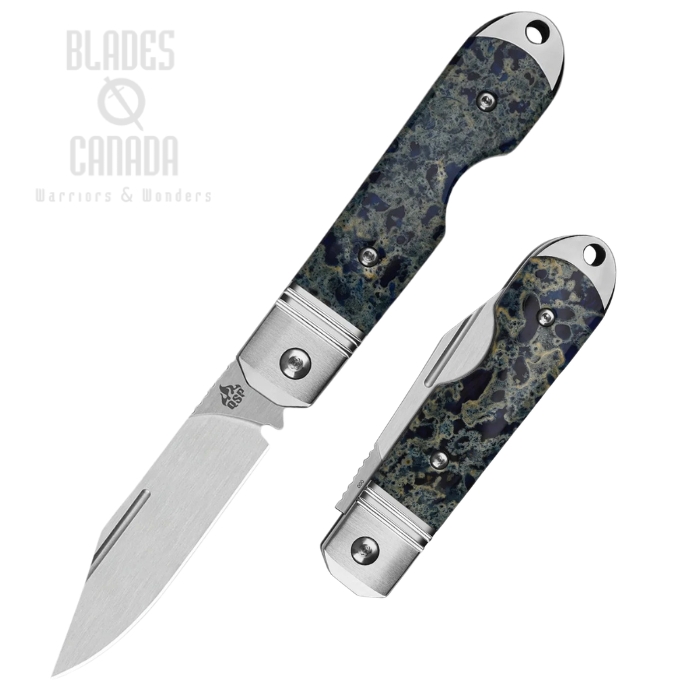 (image for) QSP Moray Slipjoint Folding Knife, Limited Edition, Vanax Satin, Raffir Ocean Blue, QS171-B
