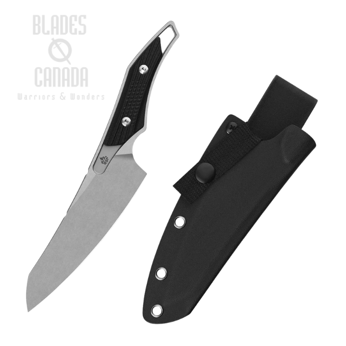 (image for) QSP T-Cook Fixed Blade Knife, Nitro-V Stonewash, G10 Black, Kydex Sheath, QS172-A1