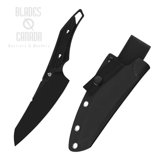 (image for) QSP T-Cook Fixed Blade Knife, Nitro-V Black, G10 Black, Kydex Sheath, QS172-A2