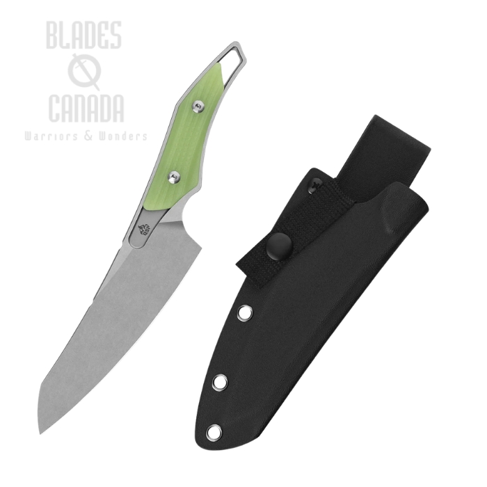 (image for) QSP T-Cook Fixed Blade Knife, Nitro-V Stonewash, G10 Glow In The Dark, Kydex Sheath, QS172-B1