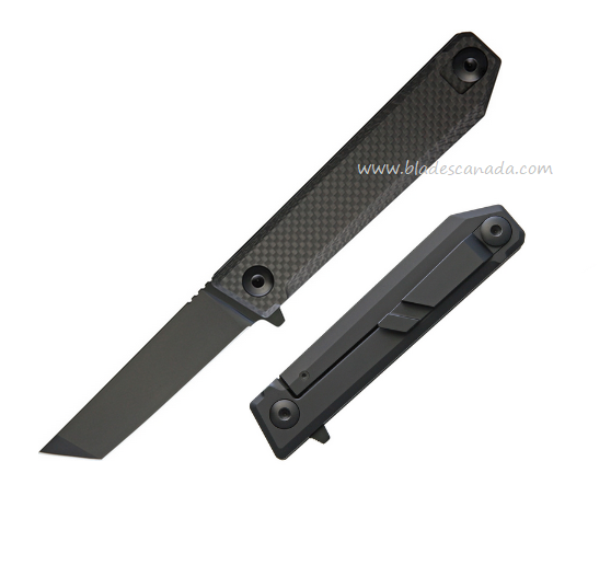 Quartermaster Arthur Fonzarelli Flipper Folding Knife, S35VN Limo Tint, Titanium/Carbon Fiber