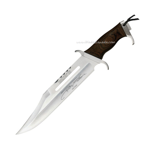 Rambo III Bowie Mini Fixed Blade Knife, Ltd Edition, Stainless, Wood Handle, RB9433