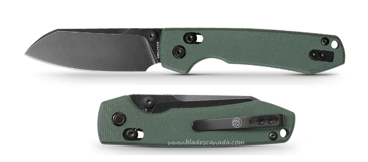 Vosteed Raccoon CB Folding Knife, 14C28N Black SW, Micarta Green, RCC32VPM5