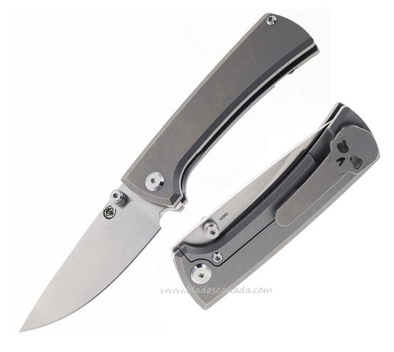 Chaves Knives RCK9 Folding Knife, M390 Drop Point, Titanium SW, RCK9/DP/SWTI/BF