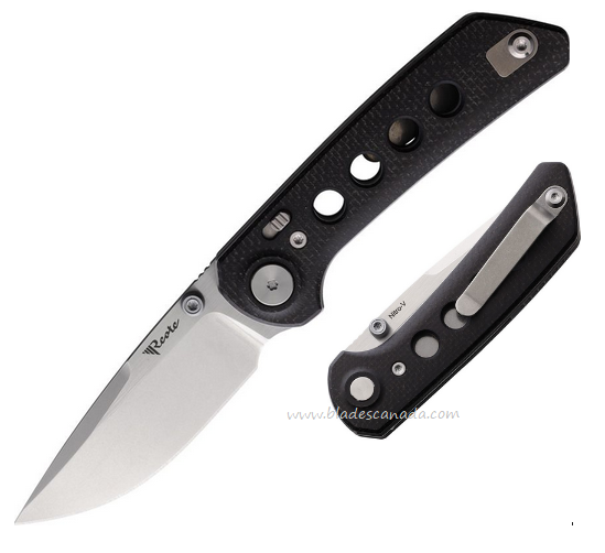 Reate PL-XT Folding Knife, Nitro-V Stonewash, Micarta Black/G10, REA128