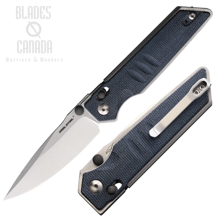 Real Steel Sacra Slide Lock Folding Knife, K110 SW, Micarta Denim, RS7711D