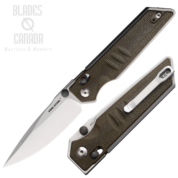 Real Steel Sacra Crossbar Lock Folding Knife, K110 SW, Micarta Green, 7711G