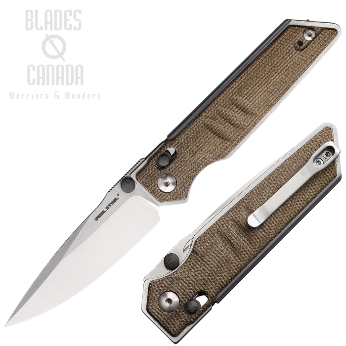 Real Steel Sacra Crossbar Lock Folding Knife, K110 SW, Micarta Canvas, 7711N