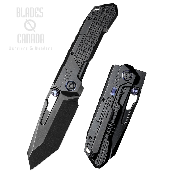 Remette RT-Cool Leopard Frame Lock Folding Knife, M390 Dark SW, Titanium Black, RTKS-B (image for) Remette RT-Cool Leopard Frame Lock Folding Knife, M390 Dark SW, Titanium Black, RTKS-B