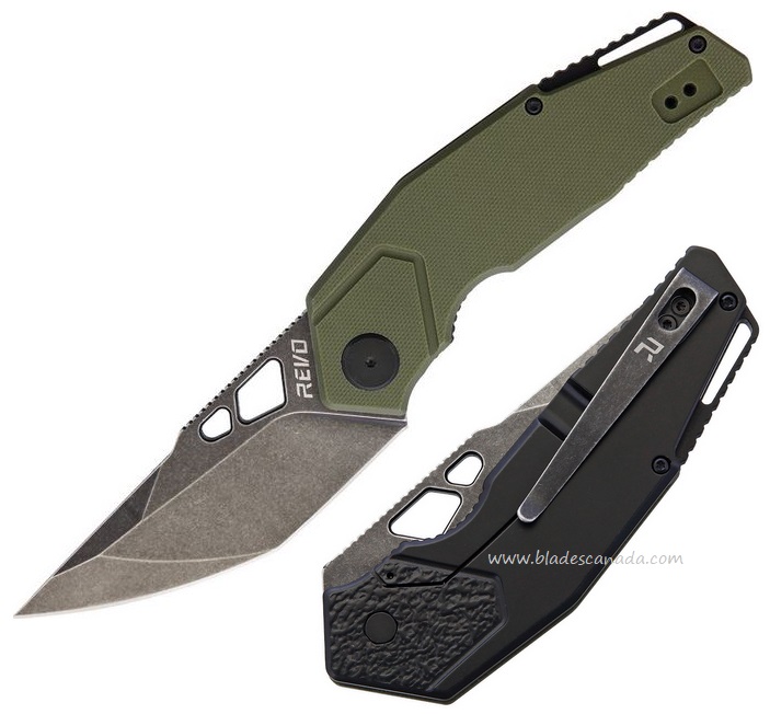 Revo Berserk Framelock Folding Knife, G10 OD Green, REV004ODG