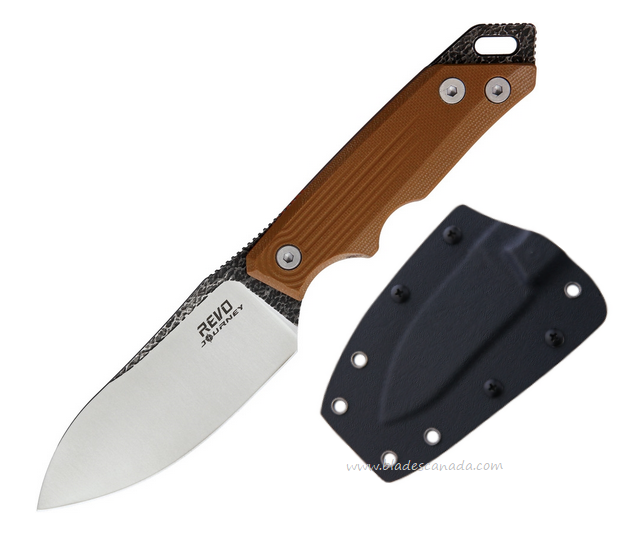 Revo RJ1 Journey Fixed Blade Knife, G10 Brown, REV009BRN