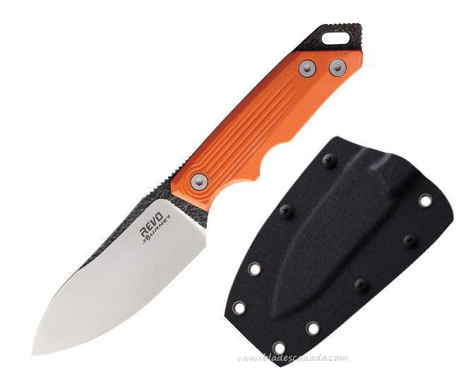 Revo RJ-1 Fixed Blade Knife, Stainless Steel, G10 Orange, REVRJ1FIXORG