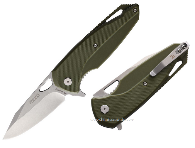 Revo Vipera XL Flipper Folding Knife, Assisted Opening, G10 Green, VIPXLODG