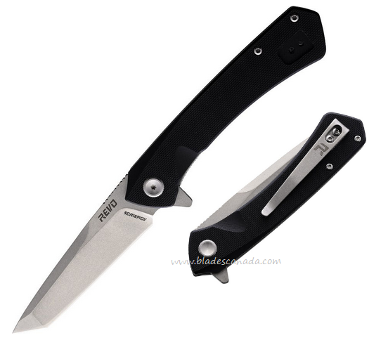 Revo Warden 2 Flipper Folding Knife, Assisted Opeing, Tanto, G10 Black, WARDENTBLK
