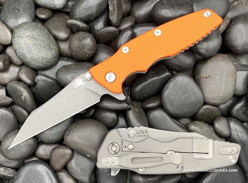 Hinderer Eklipse 3.5 Wharncliffe Tri-Way Working Finish - Orange G10