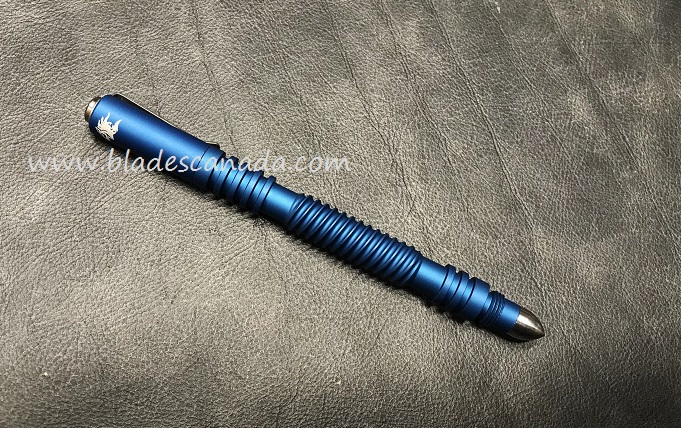 Hinderer Investigator Pen Hardcoat Aluminum Spiral - Matte Blue