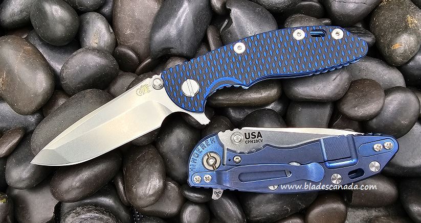 Hinderer XM-18 3.0 Spanto Tri-Way Stonewash Blue - Blue and Black G10