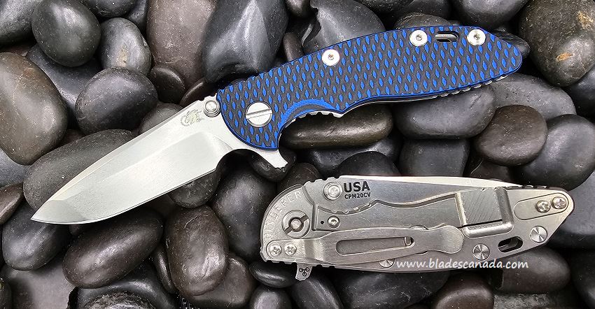 Hinderer XM-18 3.0 Spanto Tri-Way Stonewash - Blue and Black G10