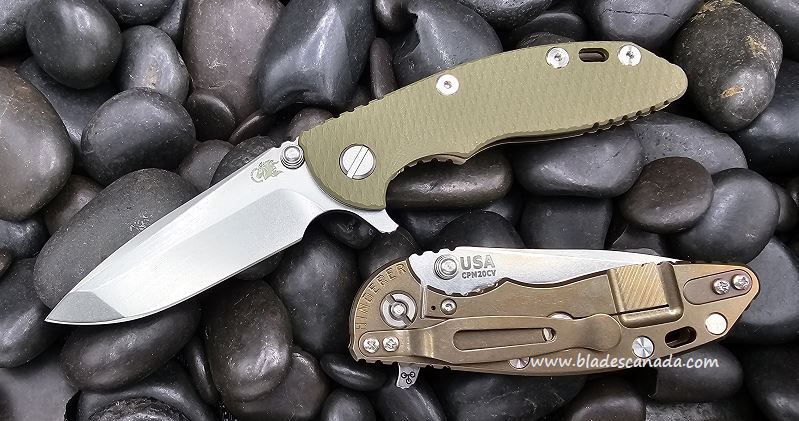 Hinderer XM-18 3.0 Spanto Tri-Way Stonewash Bronze - OD Green G10