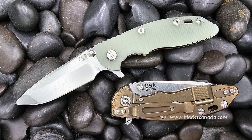 Hinderer XM-18 3.0 Spanto Tri-Way Stonewash Bronze - Translucent Green G10