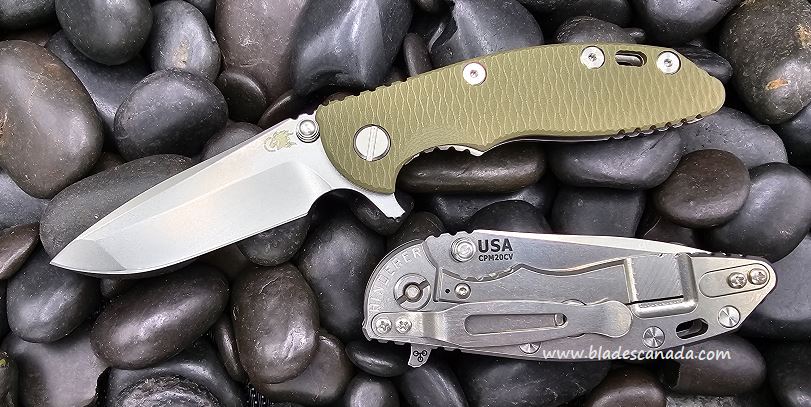 Hinderer XM-18 3.0 Spanto Tri-Way Stonewash - OD Green G10