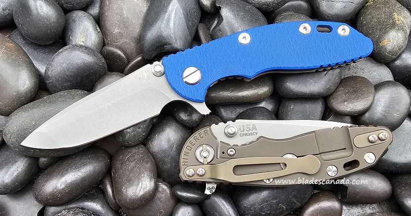 Hinderer XM-18 3.0 Spanto Tri-Way Battle Bronze - Blue G10