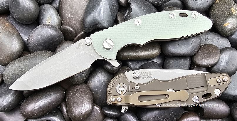 Hinderer XM-18 3.0 Spanto Tri-Way Battle Bronze - Translucent Green G10