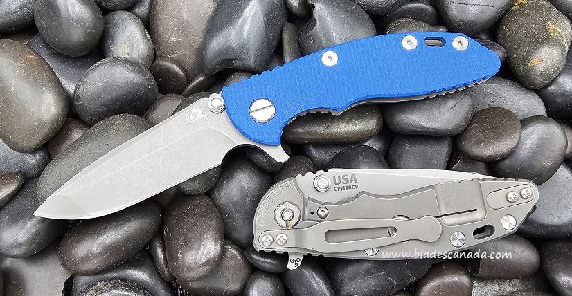 Hinderer XM-18 3.0 Spanto Tri-Way Working Finish - Blue G10