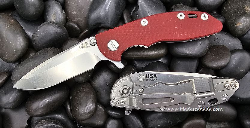 Hinderer XM-18 3.0 Spanto Tri-Way Stonewash - Red G10