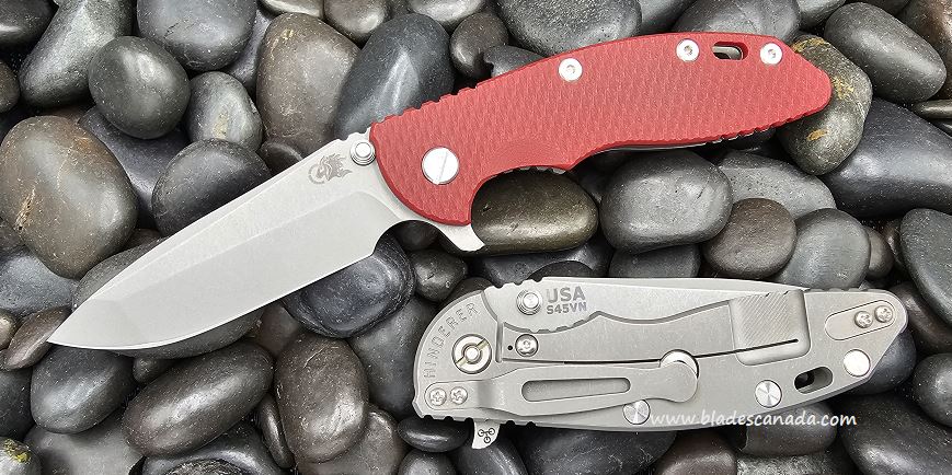 Hinderer XM-18 3.5 S45VN Spanto Tri-Way Working Finish - Red G-10