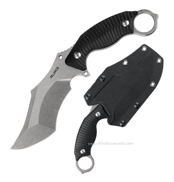 Ruike F181B Fixed Blade Knife, 14C28N SW, G10 Black