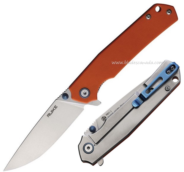 Ruike P801J Framelock Flipper Folding Knife, 14C28N Sandvik, G10, P801J