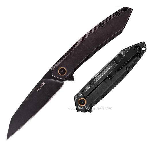 Ruike P831 Flipper Framelock Knife, 14C28N Black SW, Stainless Black SW, P831SSB