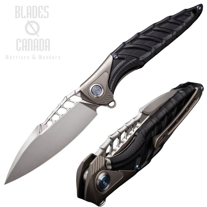 (image for) Rike Knife Thor 7 Integral Flipper Framelock Knife, 154CM Satin, G10 Black, THOR7TIG10B