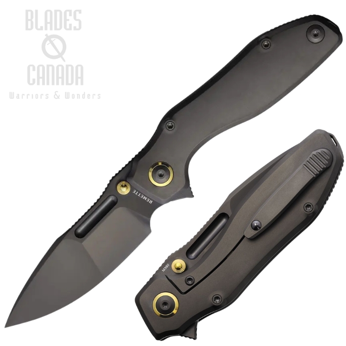 Remette TwoFace Flipper Framelock Knife, M390 Black, Titanium Black, RMTDSTFD