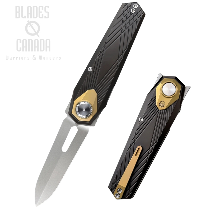 Remette RT-Infinite Power Folding Knife, M390, Titanium Black w/Gold Accents, RTIP-A Remette RT-Infinite Power Folding Knife, M390, Titanium Black w/Gold Accents, RTIP-A