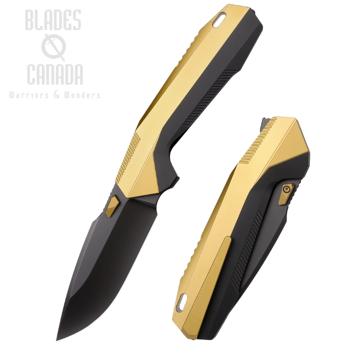 Remette WK1 Folding Knife, M390 Black, Titaniu Black/Gold, RMTWK1G