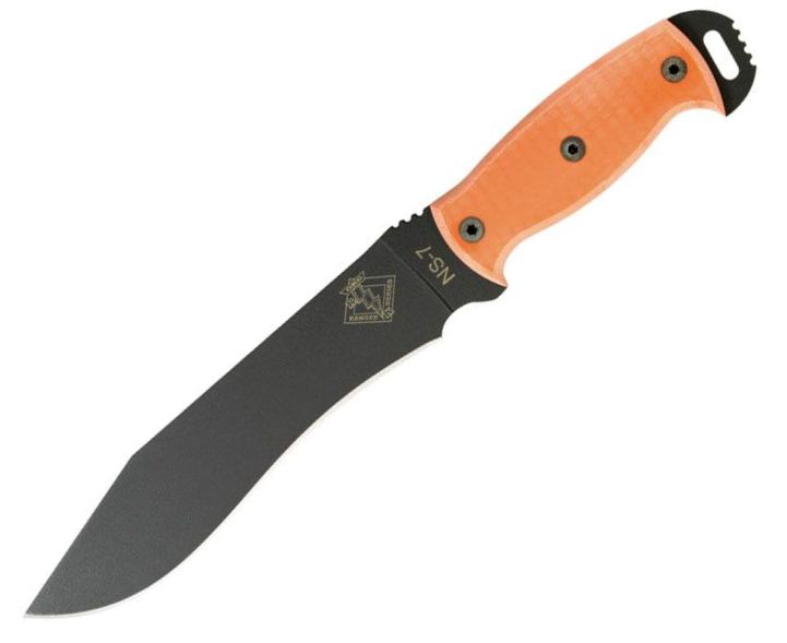 OKC Night Stalker 7 Fixed Blade Knife, 1095HC Black, G10 Orange, RN9421OM