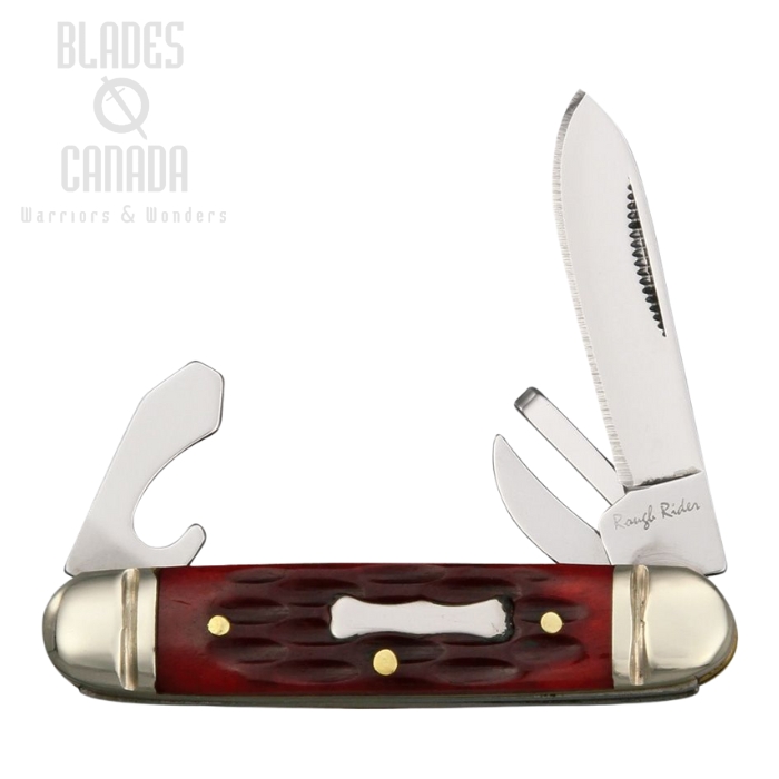 Rough Ryder Mini Scout Slipjoint Folding Knife, Stainless, Red Jigged Bone, RR1291