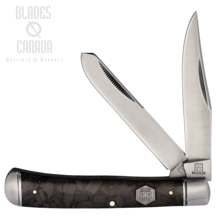 Rough Ryder Midnight Ice Trapper Slipjoint Folding Knife, Stainless Satin, Carbon Fiber, RR1995