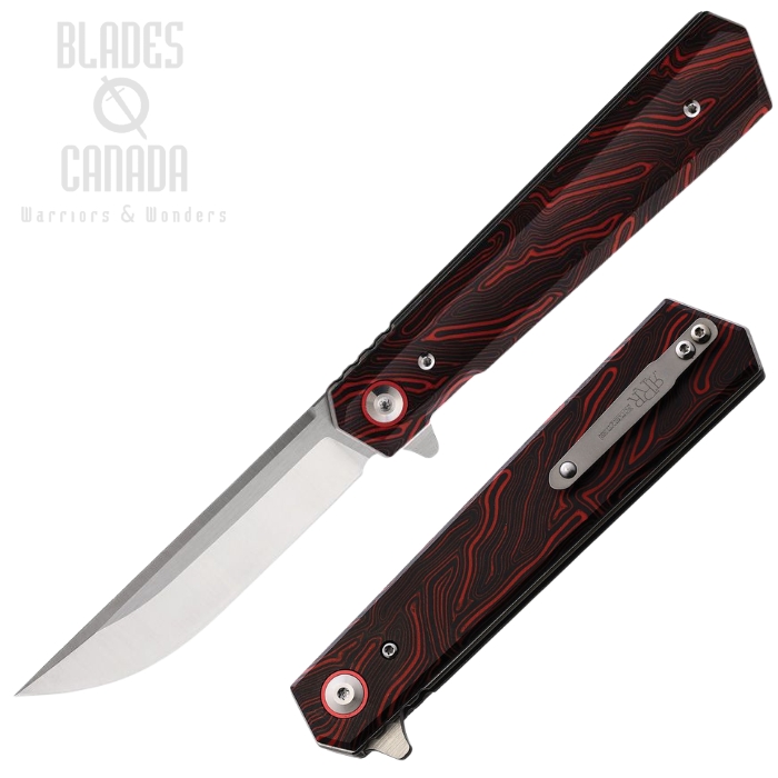 Rough Ryder Reserve Flipper Folding Knife, Stainless Satin, G10 Black/Red, RRR033
