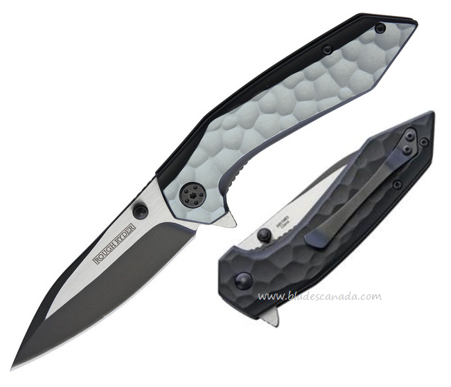 Rough Ryder Flipper Folding Knife, Stainless Two-Tone, Aluminum, RR1983
