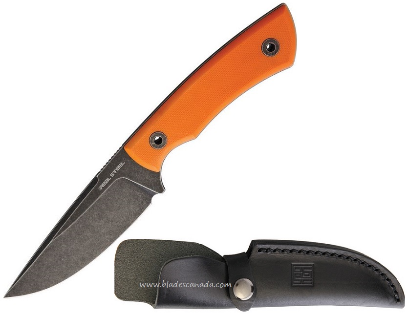 Real Steel The Forager Fixed Blade Knife, 14C28N, G10 Orange, 3751 - Click Image to Close