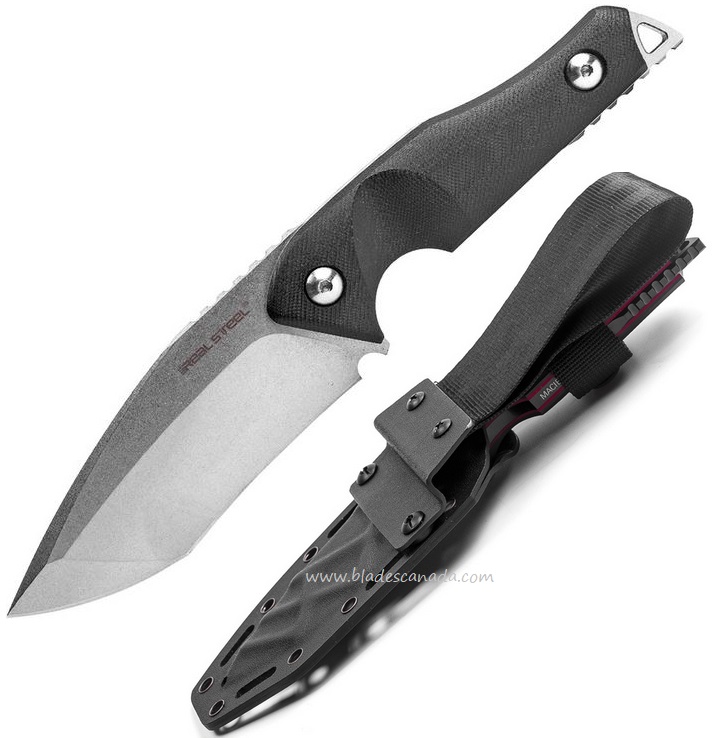 Real Steel Doppler Fixed Blade Knife, D2 Steel, G10 Black, 3781 - Click Image to Close