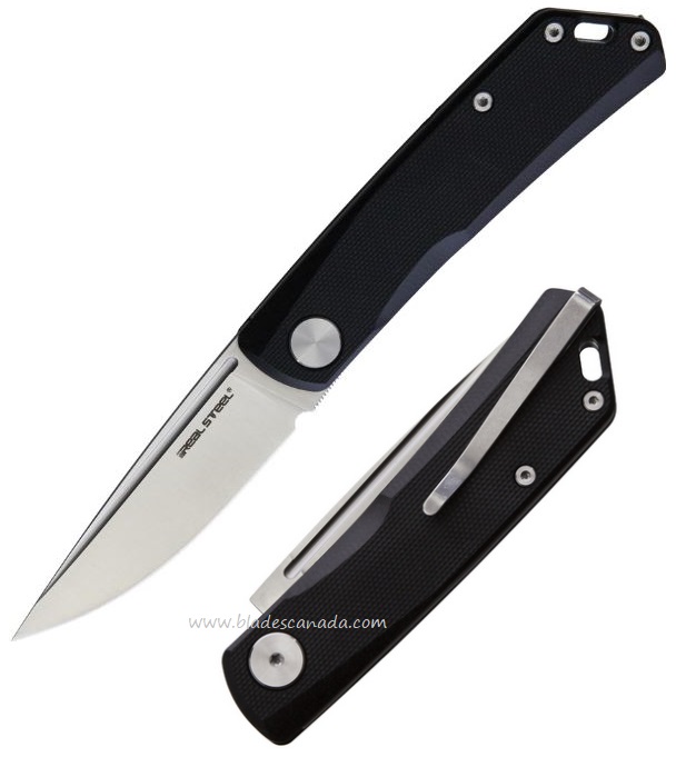Real Steel Luna Lite Slipjoint Folding Knife, D2, G10 Black, 7031 - Click Image to Close