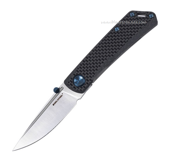 Real Steel Luna Boost Flipper Framelock Knife, N690 Satin, Carbon Fiber/Titanium, 7076