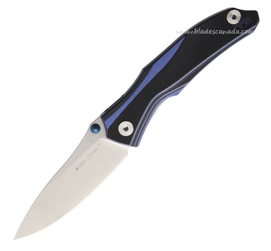 Real Steel E802 Horus Folding Knife, 14C28N Sandvik SW, G10 Black/Blue, RS7432