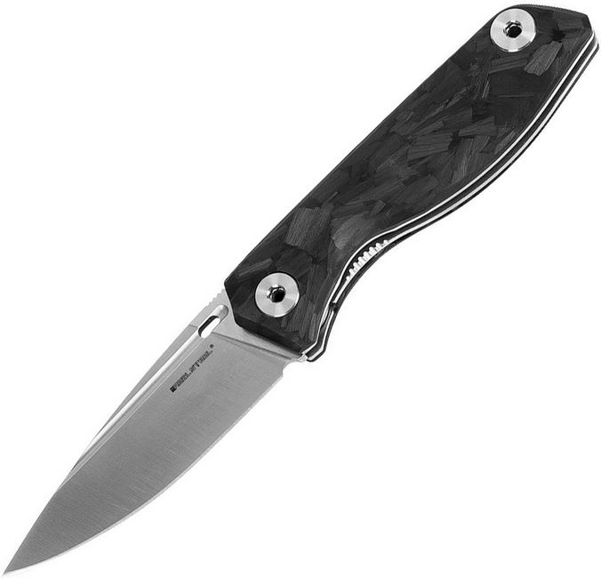 Real Steel Sidus Free Folding Knife, D2, Moon Glow Carbon Fiber, 7467