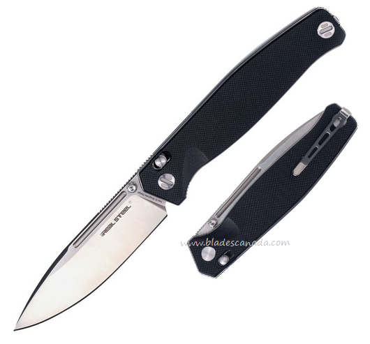Real Steel Huginn Slide Lock Folding Knife, VG10 Satin, G10 Black, RS7651