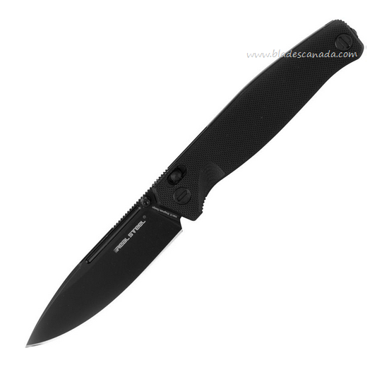 Real Steel Huginn Folding Knife, VG10 Black, G10 Black, RS7652B